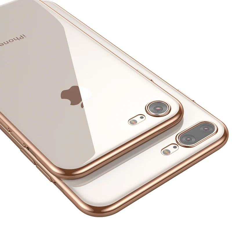 Роскошный обшивка прозрачный мягкий кремний чехол для телефона для iPhone 6 s 6S 7 7S iPhone 8 Plus X 10 11 Pro XR XS Max 5 5S 5SE Тонкий чехол