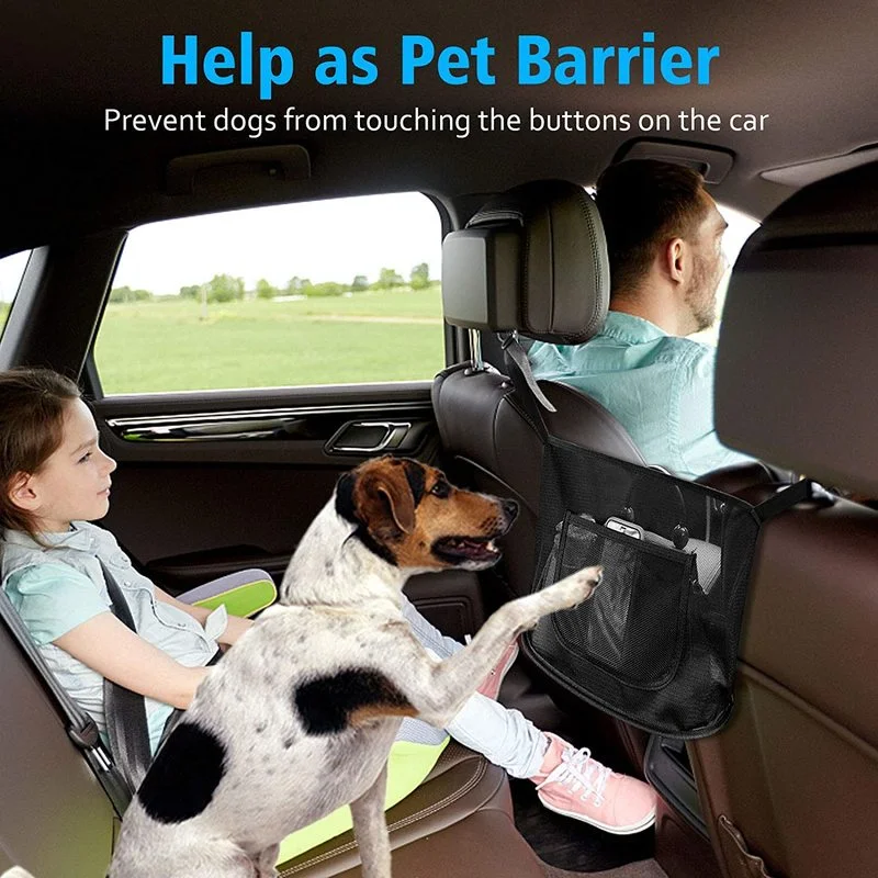 

Universal Car Net Pocket Handbag Holder Between Seat Storage Pouch Kids Pet Net Barrier Auto Goods Organizer
