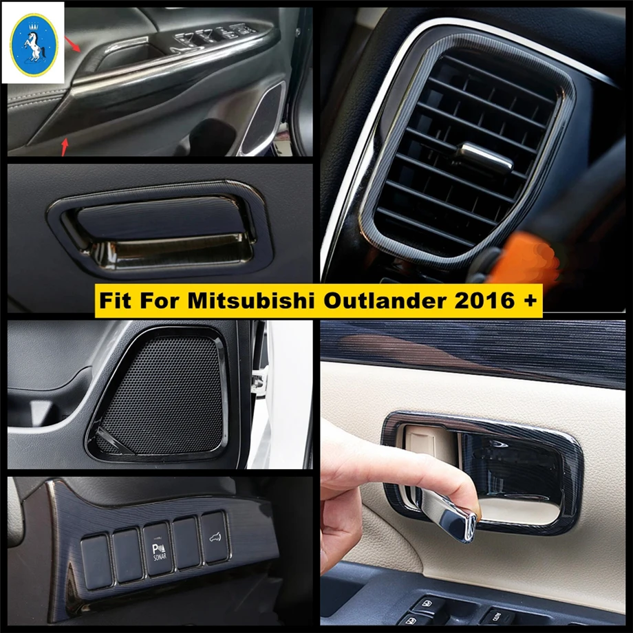 

Air AC Vent / Door Speaker / Handle Bowl / Lift Button Panel Cover Trim For Mitsubishi Outlander 2016 - 2020 Interior Refit Kit
