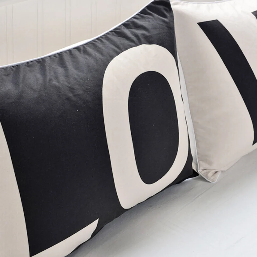 

2PC LOVE Rectangle Cotton Linter Pillow Cases Cushion Covers Lovers' pillowcase