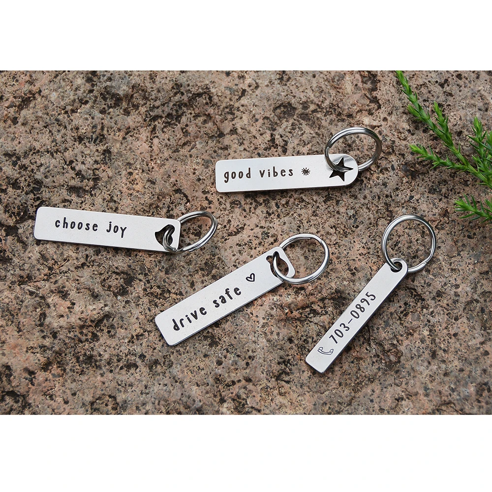 Персонализированный брелок из нержавеющей стали подарки гравировка безопасный