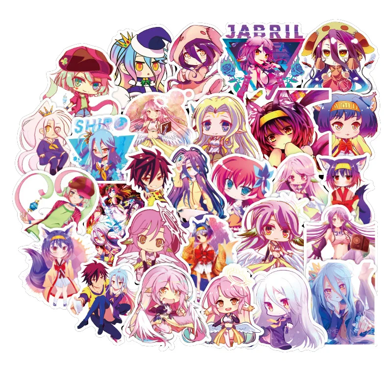 50 шт./компл. AC NO GAME LIFE Sticker s аниме Crystal для чемодан скейтборда ноутбук багаж гитара