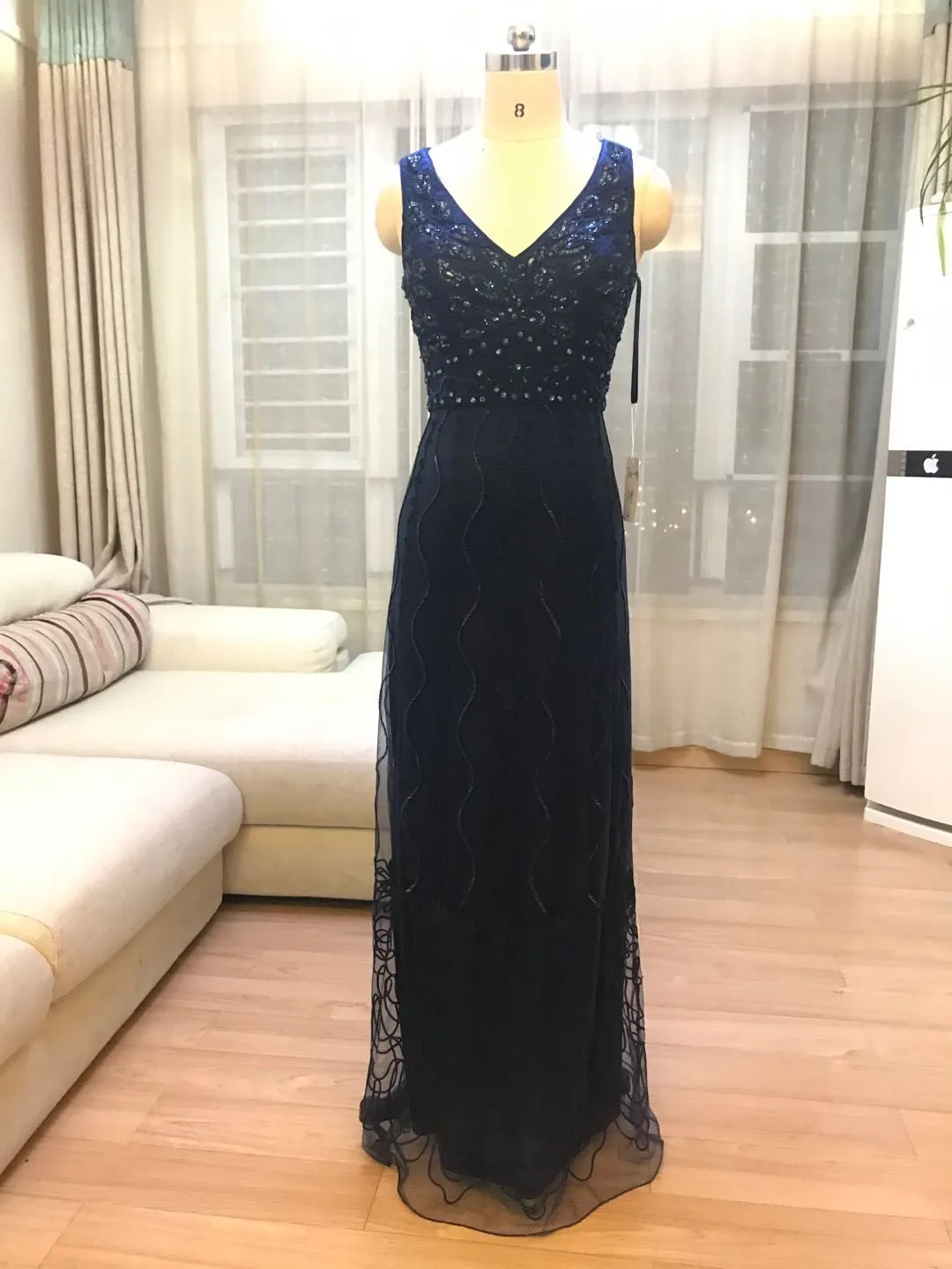 

Stock Clean Mermaid Evening Dresses Deep V Neck Beaded Saudi Arabia Dubai Robe De Soiree Prom Party Gowns Cheap Prom Gown