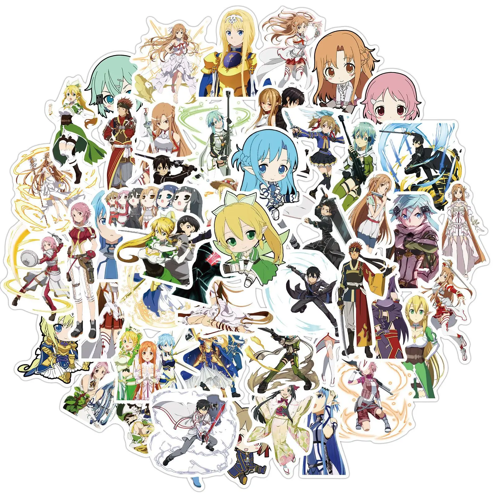 

10/50Pcs/Lot Anime Stickers Sword Art Online For DIY Laptop Suitcase Car Trunk Motorcycle Skateboard Guitar Decal Sticker
