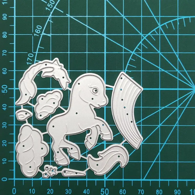 &quotЛошадка Радуга&quot металлический Трафаретный вырубной штамп трафарет для