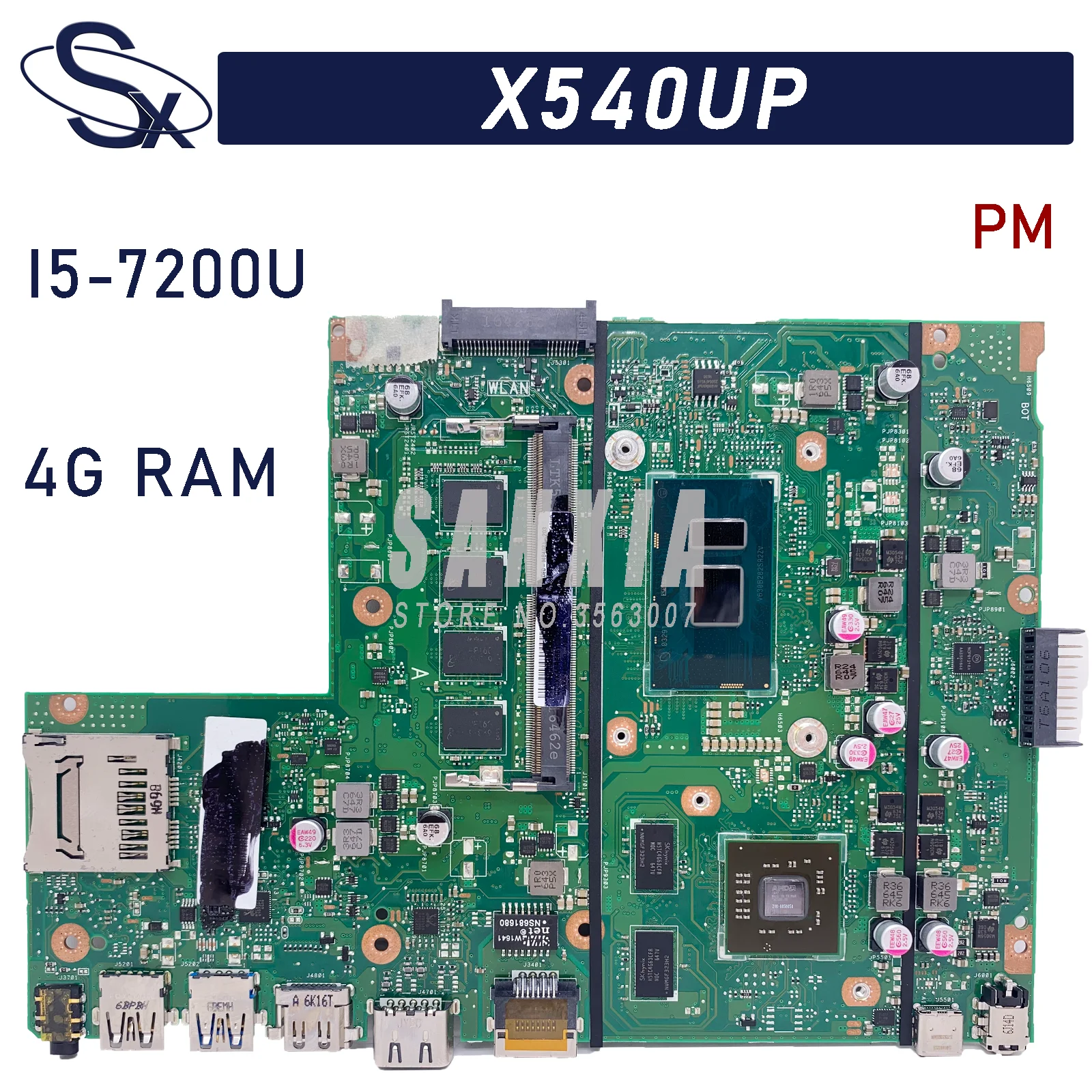 

KEFU X540UP Laptop motherboard for ASUS VivoBook R540UP R540U X540U F540U original mainboard 4GB-RAM I5-7200U R5-M420 100% test