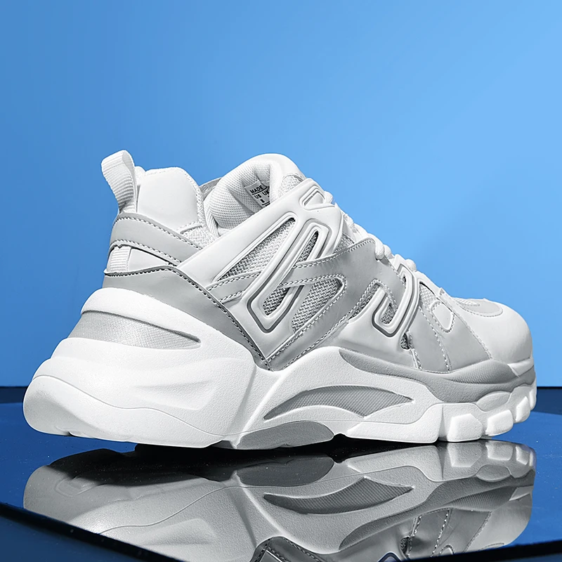 Светоотражающие унисекс модные спортивные бегущие мужские сетчатые кроссовки