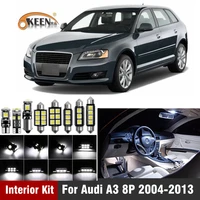 14pcs can bus error free w5w t10 led interior light kit for audi a3 8p 2004 2013 package replace bulbs white car styling