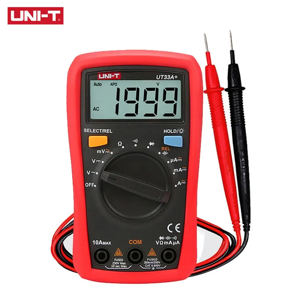 UNI T UT33B + цифровой мультиметр размера ладони профессиональный электрический