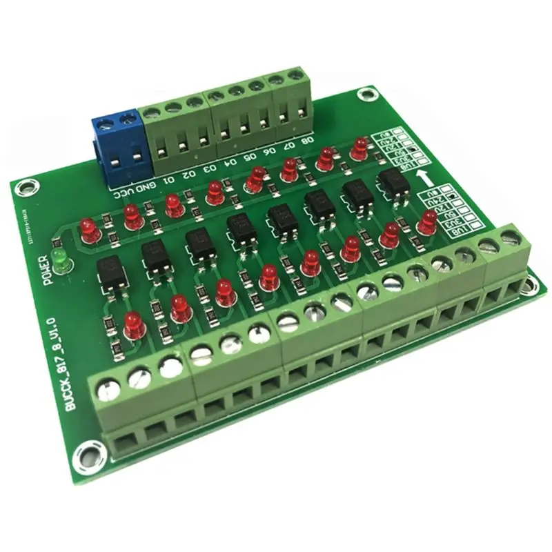 

H052 8 Channel 8bit Photoelectric Isolation Module Level Voltage Converter PNP Output PLC Signal Converter Adapter