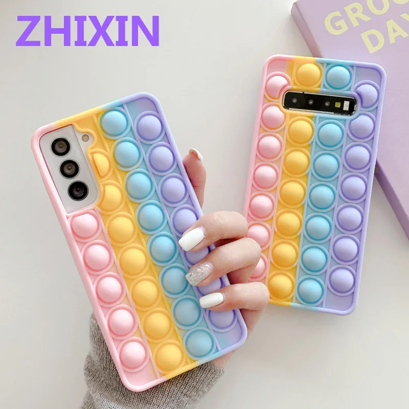 

Push Bubble Case for Samsung Galaxy S21 S20 Plus A51 A71 A32 A20 A30 Reliver Stress for A50 A01 A10E A11 a12 A21 A31 M11