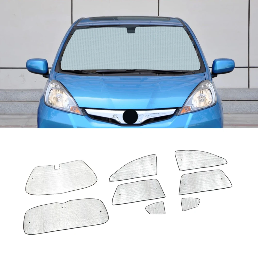 

For Honda Fit 2008-2013 Auto Car Windshield Sunshade UV Shield Block Cover One Set for Front Side Window Interior Accessories
