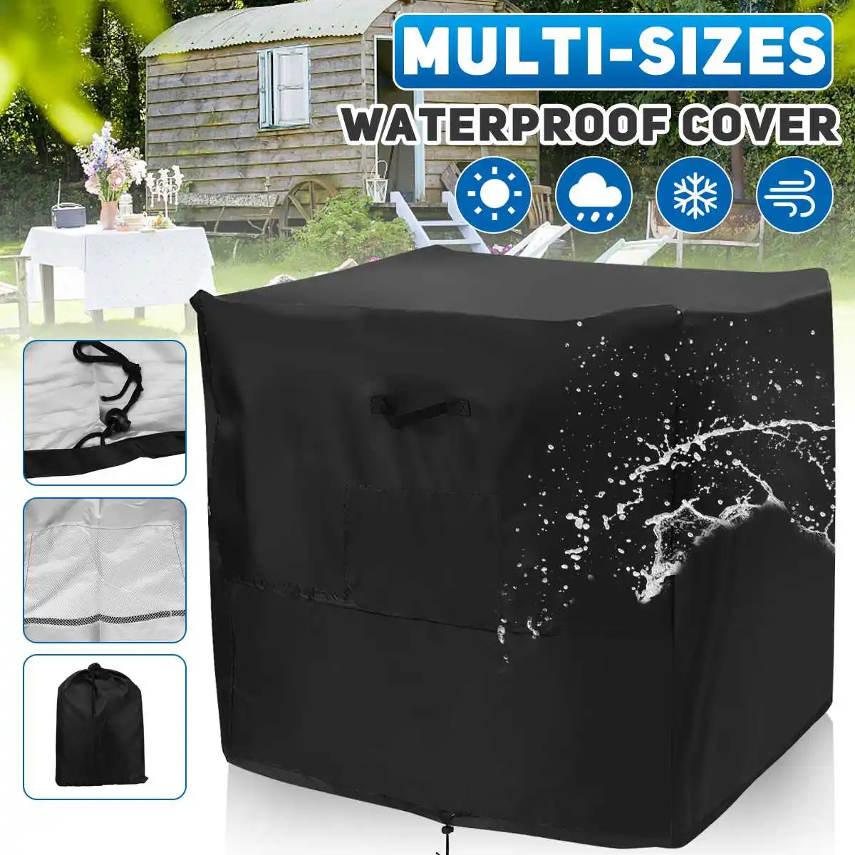 

Водонепроницаемый чехол для садовой мебели, плетеный чехол для защиты дивана, стола, гостиной, патио, дождя, снега, Пыленепроницаемый Чехол