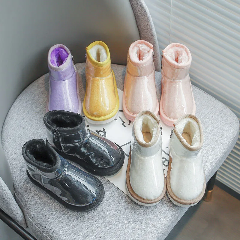 

Children's Snow boots winter 2021 new boys' all-match cotton shoes baby girls' fleece and thick short boots