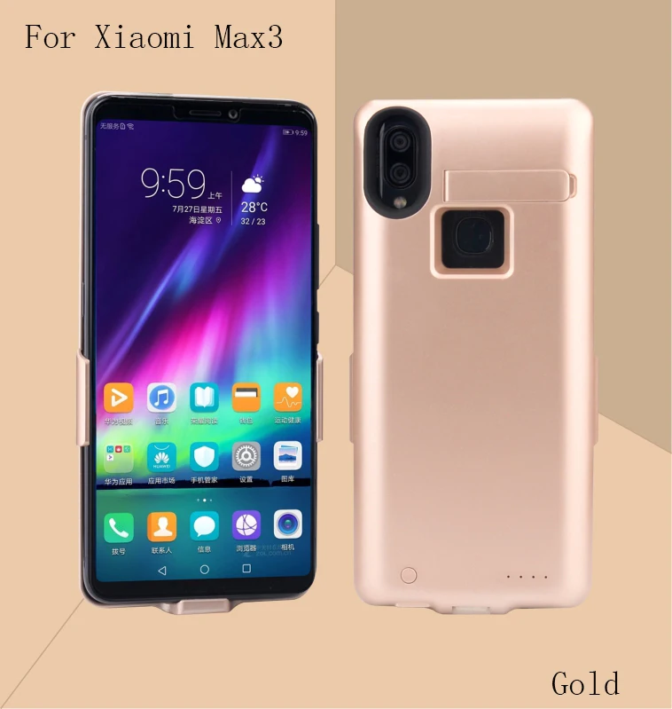 Gold Высококачественный 10000 мАч для mi Max 3 Внешний блок питания задняя батарея для Xiao mi Max3 зарядное устройство чехол - Цвет: Gold