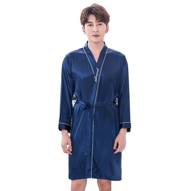 Банный халат унисекс для влюбленных пижама из искусственного шелка домашняя