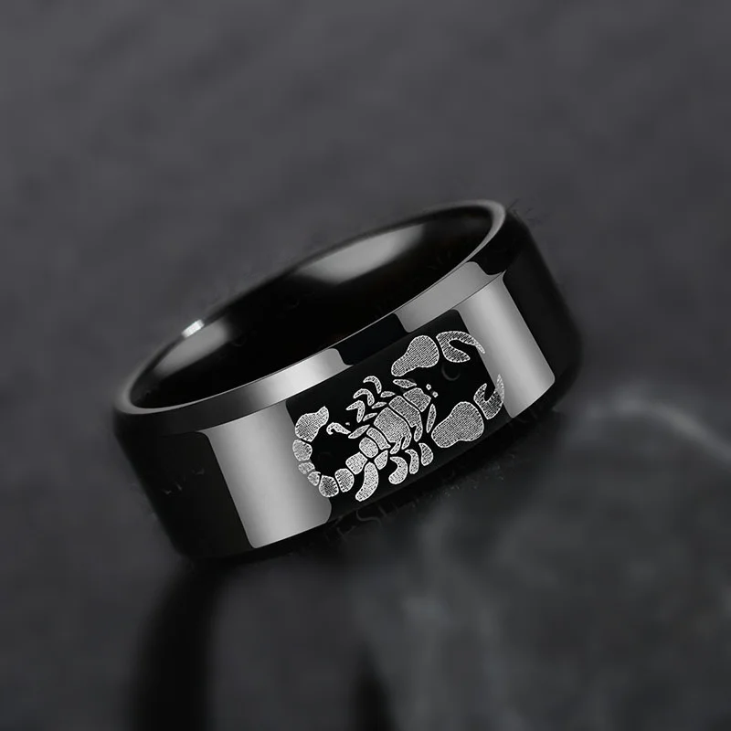 8 мм черное титановое кольцо для мужчин и женщин | Украшения аксессуары