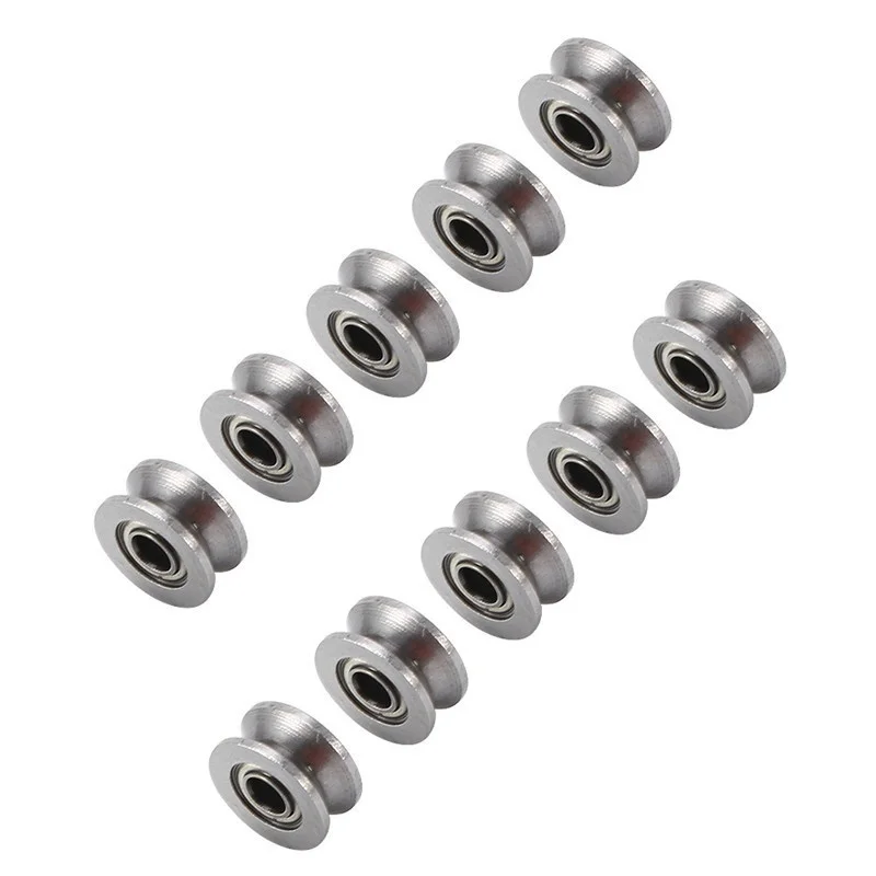 12 шт./компл. U604ZZ 4*12*4 мм U Groove шариковый подшипник направляющий шкив для рельсовой