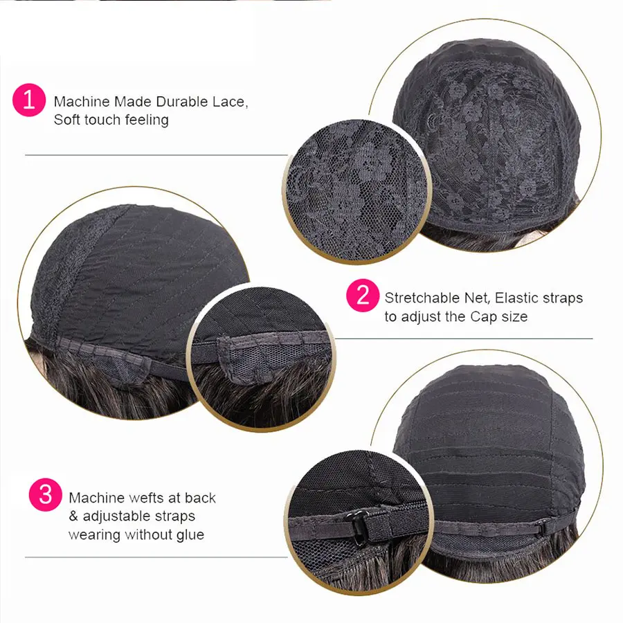 Парик из натуральных человеческих волос с челкой для чернокожих женщин парик