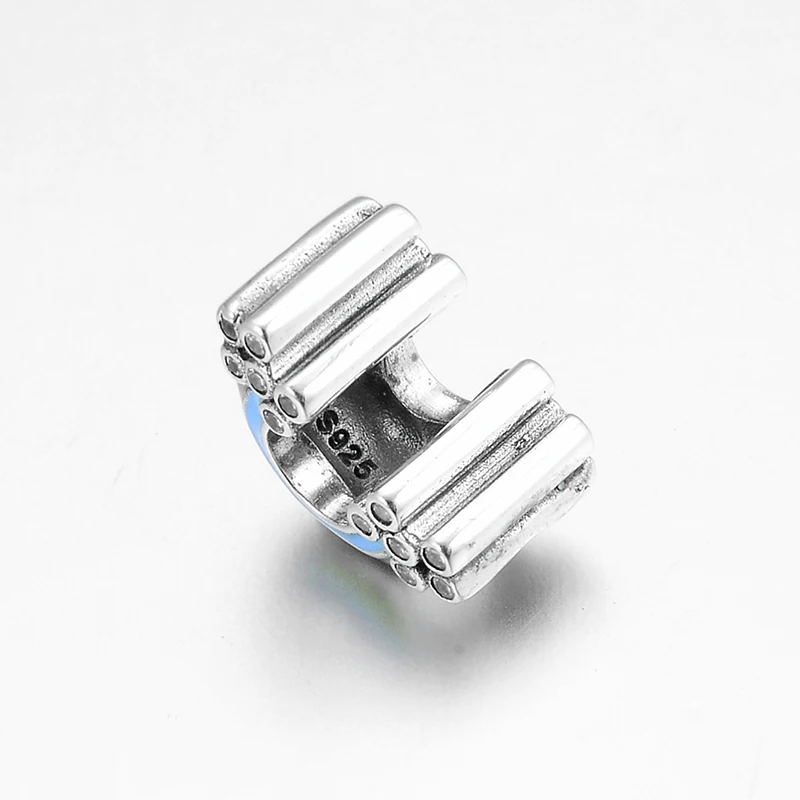 Модные бусины из стерлингового серебра 925 пробы красивые радужные эмалированные