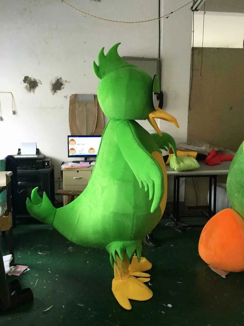 Cartoon Green Parrot Bird Mascot Costume Cosplay Theme Party Dress Xmas Fursuit Outfits Carnival Halloween Easter Ad Clothes |