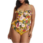 Комплект бикини, женская пляжная одежда с консервативным принтом листьев, бикини, размера плюс, Купальники, бикини, 2021, Женские Купальники