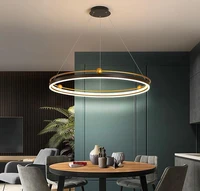 modern led chandelier circle lights for interior design engineering lighting line hang black gold led ring chandelier lamp