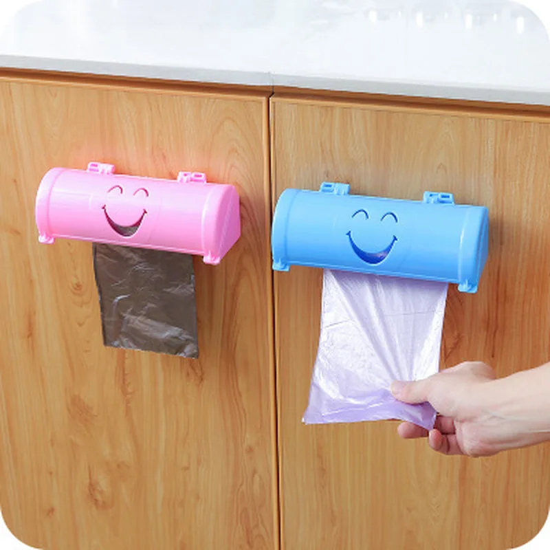 Креативный домашний липкий мешок для мусора конфетного цвета со смайликом