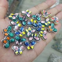 10pcs 13x18mm hand painted butterfly shape ceramic beads fashion jewelry diy loose bead bracelet necklace earring accessories