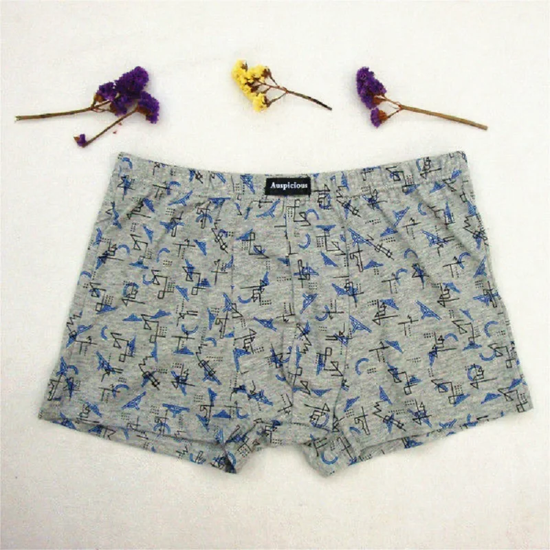 4PCS/Lot 6XL 5XL 4XL Men's Underwear Cotton Boxer Underpants Mid Waist Printed Boys Shorts Young Middleaged Fatty Large Size