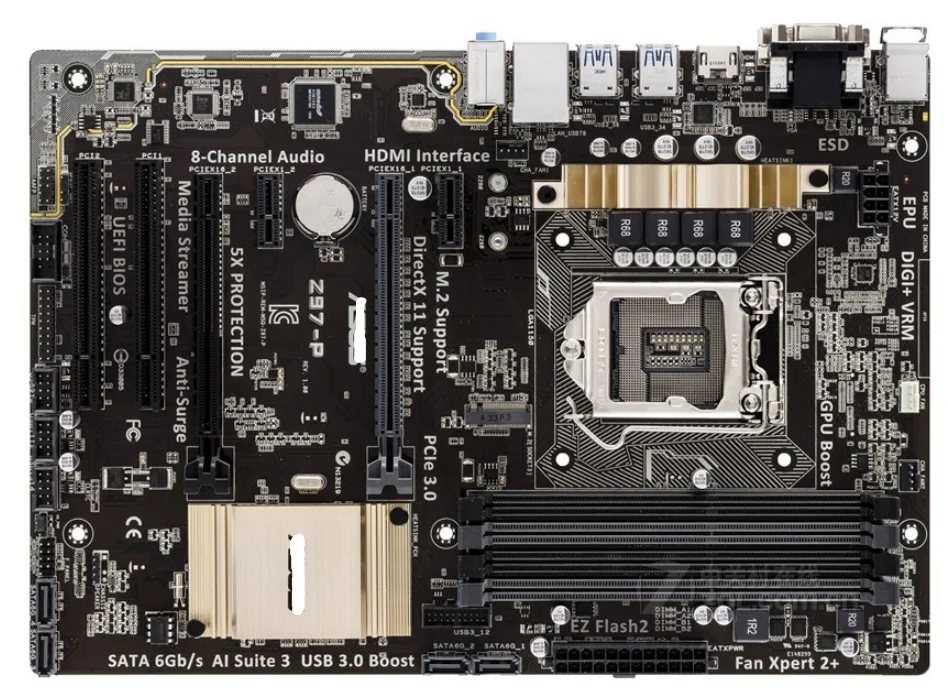 

Original Motherboard for Z97-P LGA 1150 DDR3 i7 i5 i3 32GB SATA3 USB2.0 USB3.0 ATX Z97 Desktop motherboards