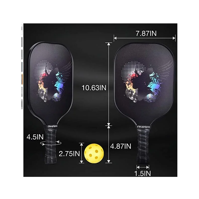 

Pickleball Racket Set Carbon Fiber Composition PE Honeycomb Core (2 Pickleball Paddles 4 Balls 1 Cover Bag） -40