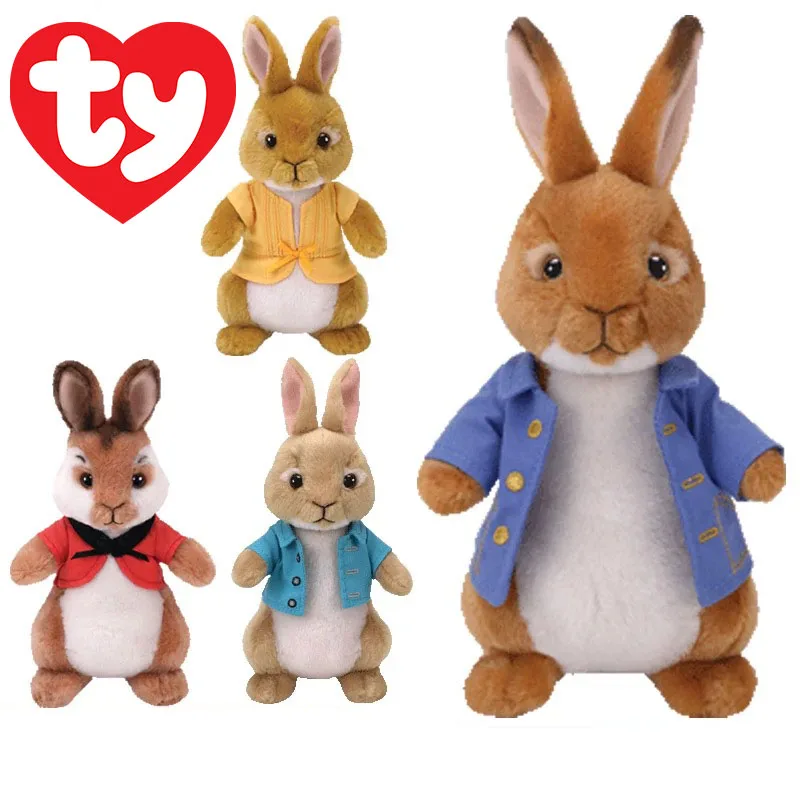 Мягкая Плюшевая шапочка Ty Beanie 15 см Питер кролик серия Pete длинные уши Ragdoll белая