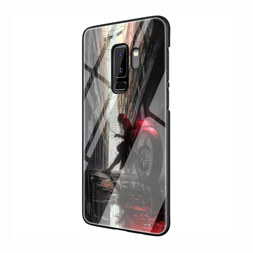 Байкер закаленное Стекло Телефон чехол для Galaxy S7 edge S8 9 10, 8, 9, 10, плюс A10 20 30 40 50 60 70 - Цвет: G2
