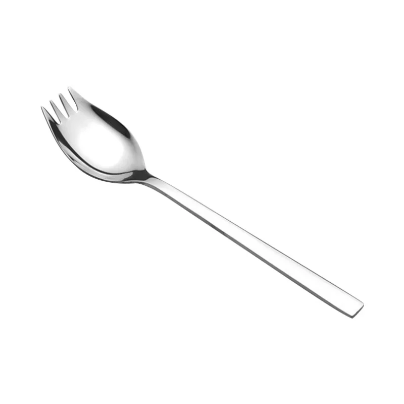 Бытовая вилка высокого качества 304, вилка из нержавеющей стали, ложка двойного назначения, ложка для фруктового салата, интегрированная ложка