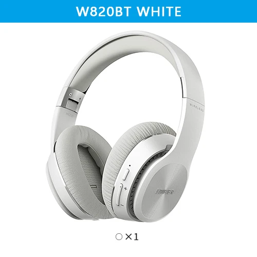 Наушники EDIFIER W820BT Bluetooth, технология CSR, складная конструкция, наушники с двумя аккумуляторами, время воспроизведения до 80 часов - Цвет: W820BT White