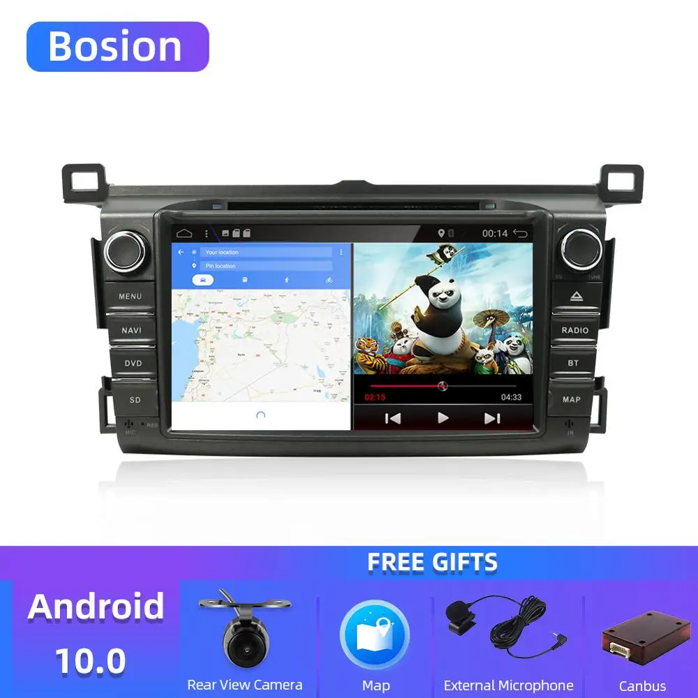 Автомагнитола Bosion 2 Din мультимедийный DVD-проигрыватель с GPS и Android 10 0 для Toyota RAV4