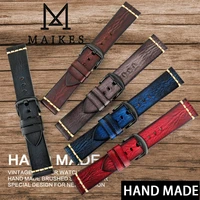 maikes handmade cow leather watch strap 7 colors available vintage watch band 20mm 22mm 24mm for panerai citizen casio seiko