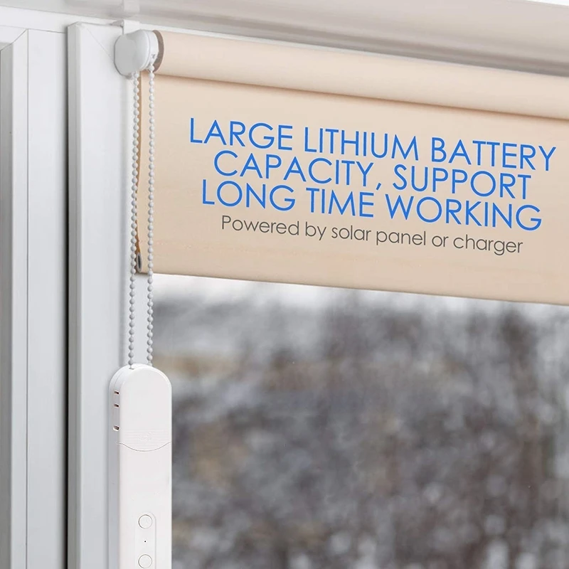 

Smart DIY Motorized Chain Roller Blinds Shade Shutter Drive Motor Powered By Solar Panel and Charger APP Control EU Plug