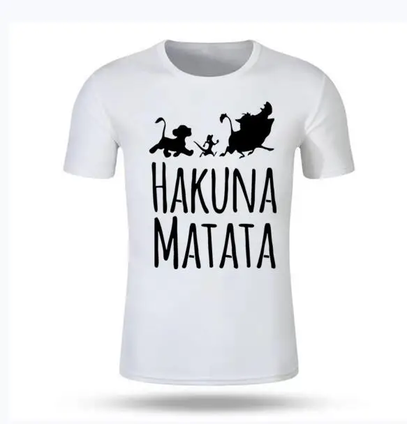 Новые хлопковые футболки HAKUNA MATATA мужские большого размера модные облегающие с