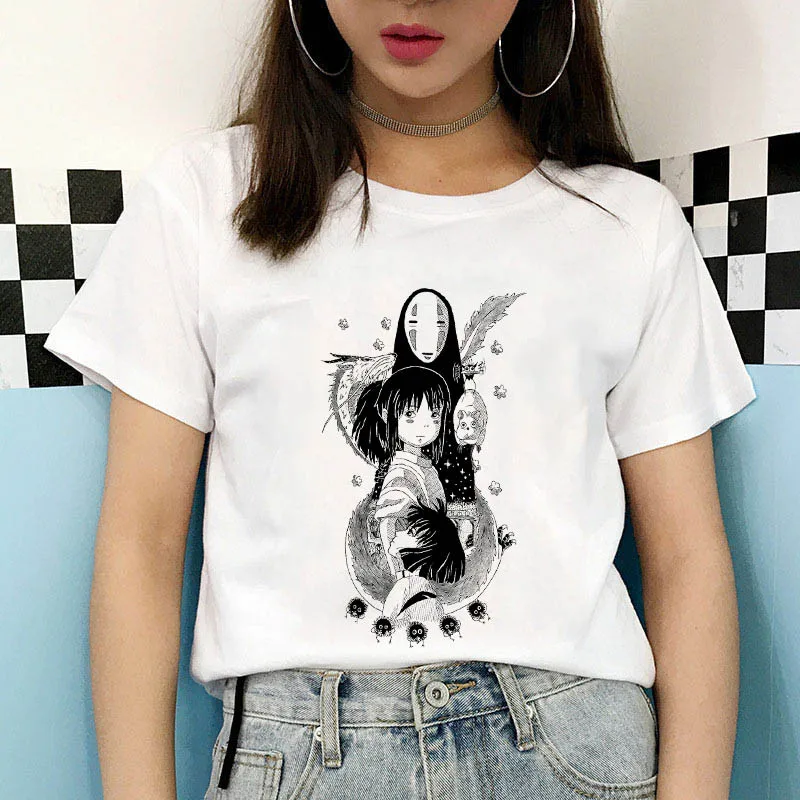 

Fashion Women's Shirt My Neighbor Totoro Hayao Miyazaki Anime Printed T-shirt Fun Short Sleeve Cool Fashion Top Female
