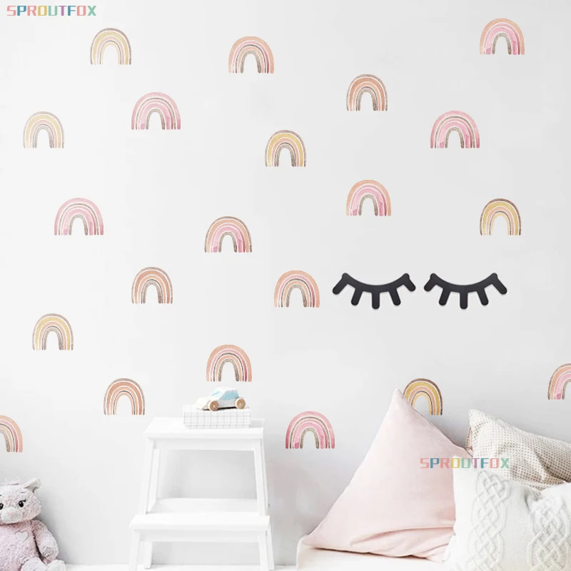 

Colorful Bohemia Rainbow Nursery Stickers Children's Room Vinyl Decorative Wall Stickers Bedroom In Wall On Decor