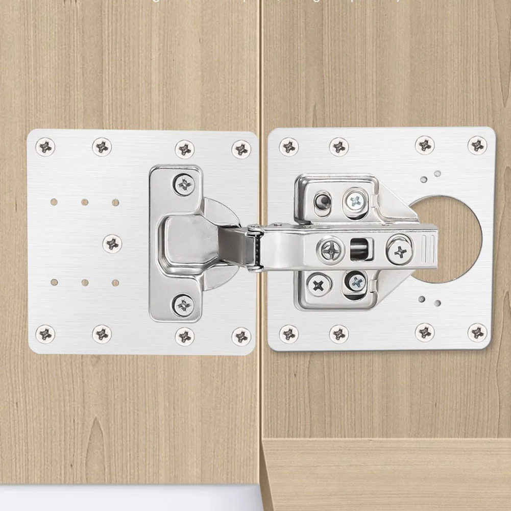 

10Pcs Hinge Repair Plate Rust Resistant Steel Furniture Cupboard Door Panel Repair Mount Tool Hardware Accessories