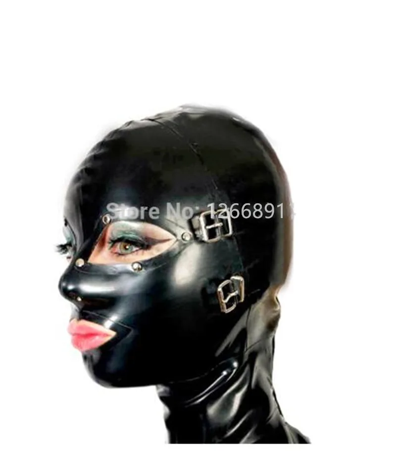 Женское латексная маска с капюшоном дизайн сексуального белья изделия ручной