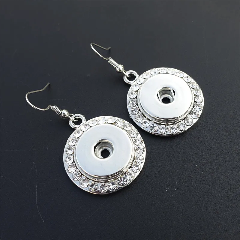 Металлические Белые Стразы 18 мм Кнопки Круглые Висячие серьги для женщин