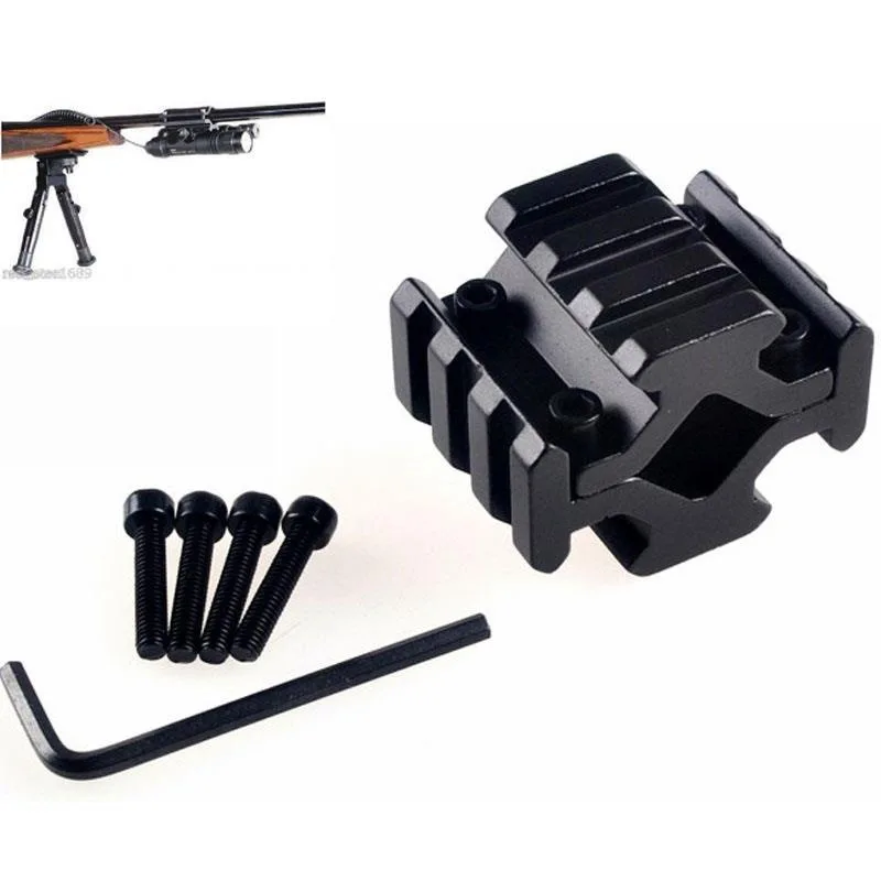 

Tactical Universal Barrel Mount 4 Rail 3 Slots 20mm Rail Picatinny / Weaver for Bipod Rifle Scope Optics Quad Rail Mount