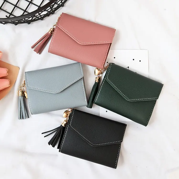 

Wallet Female Short 2021 New Korean Mini Thin Tassel Girl Student Wallet Wallet