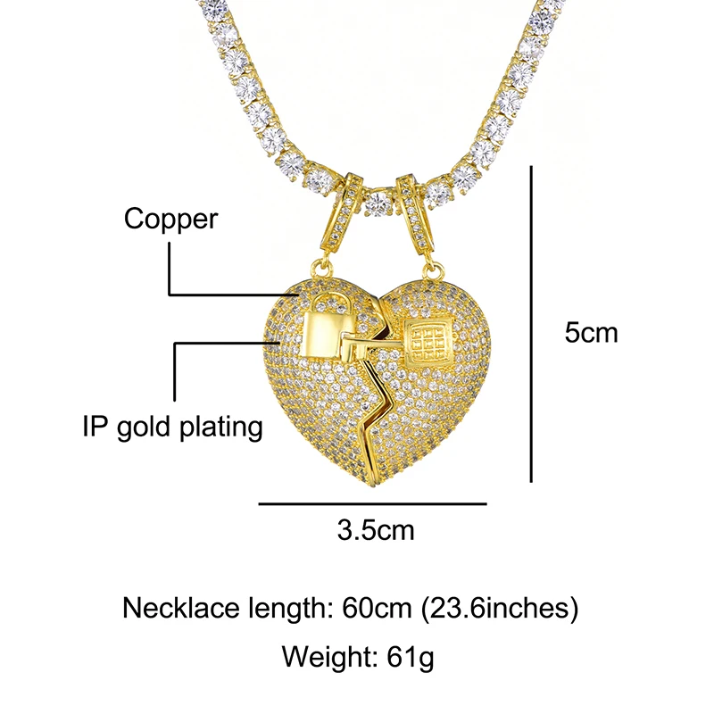 Ожерелье с подвеской D &amp Z для мужчин и женщин колье полым разбитым сердцем