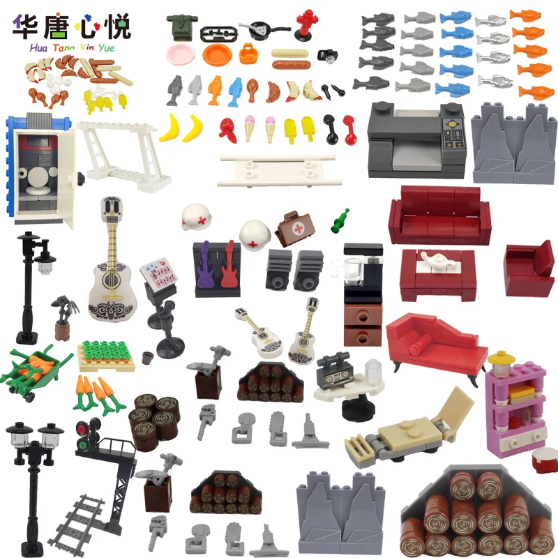 

Frends City Sofa Dining Table Musical Instrument Building Blocks Educational Toys Splicing Accessories Assemble Toy Citys Model