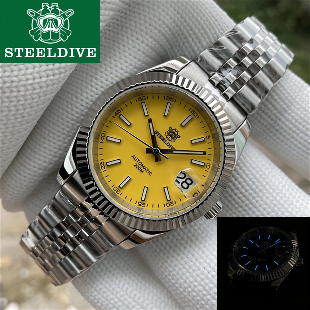 

STEELDIVE SD1933 Water Ghost NH35 Automatic Watches 20ATM Sapphire Glass Jubilee Bracelet Stainless Steel Mechanical Watch Men